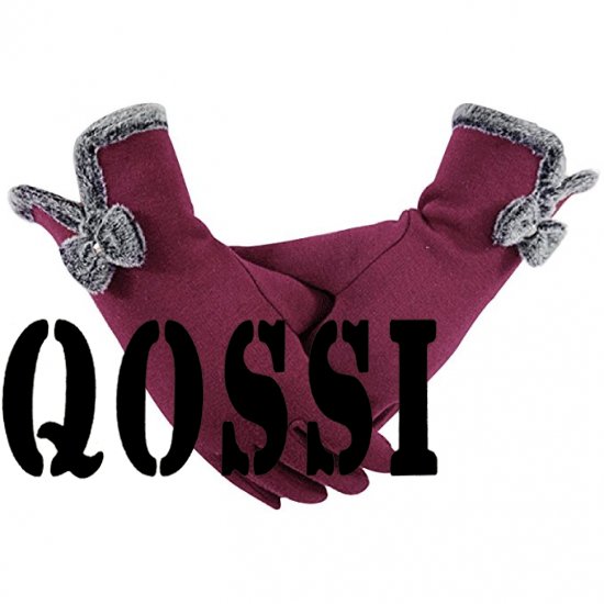 Qossi Women's Winter Screentouch Thick Warm Weather Gloves Mittens - Click Image to Close